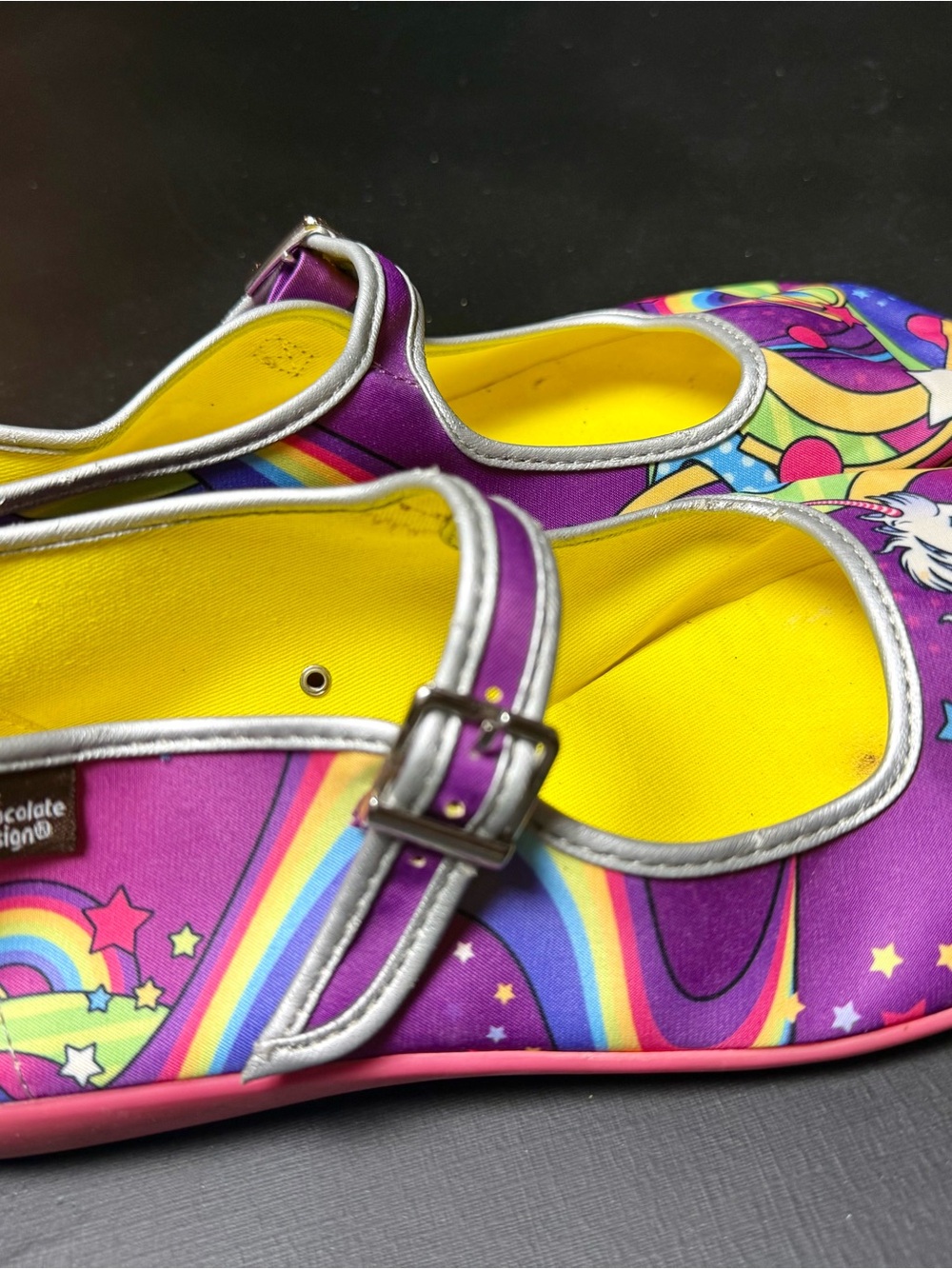 HOT CHOCOLATE DESIGN “Lucy in the Sky”Rainbow Mary Jane Flats size 7 1/2